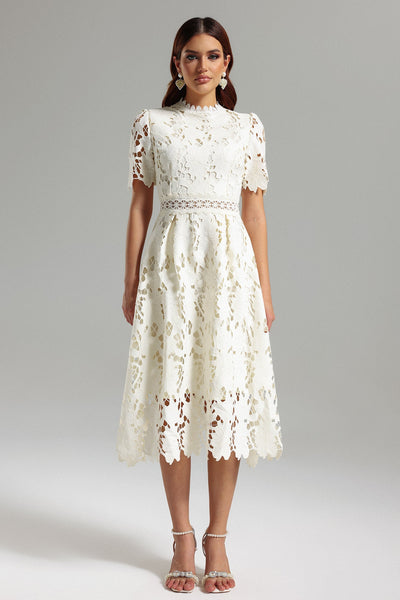 Apricot - Jaca Lace Midi Dress by Bella Barnett