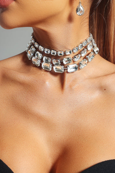 Silver - Judith Diamond Chocker by Bella Barnett