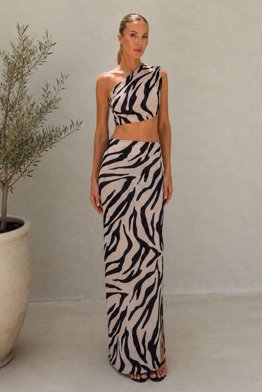 Karina Zebra Print Maxi Skirt KARINA-ZEBRA-MAXI-SKIRT