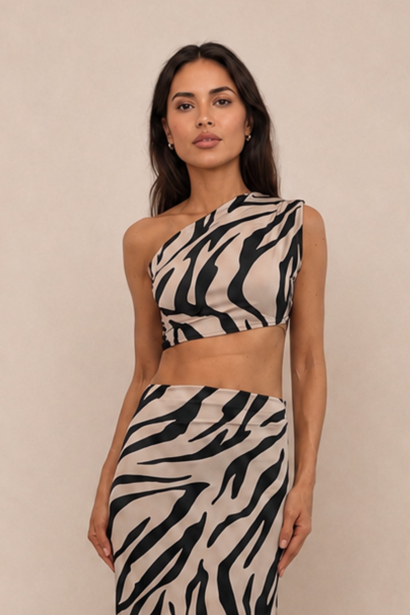 Karina Zebra Print Maxi Crop Top KARINA-ZEBRA-CROP-TOP