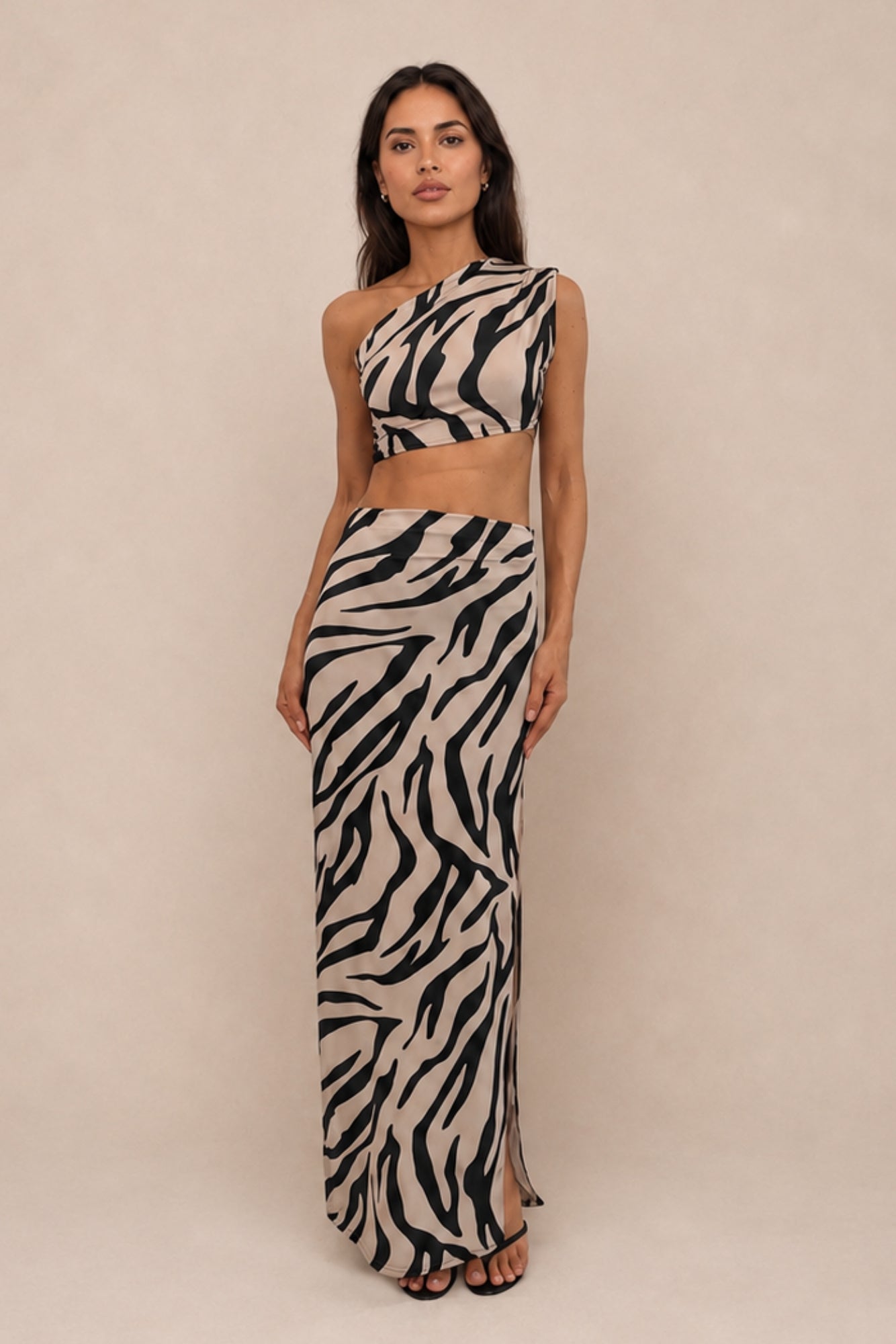 Karina Zebra Print Maxi Crop Top KARINA-ZEBRA-CROP-TOP