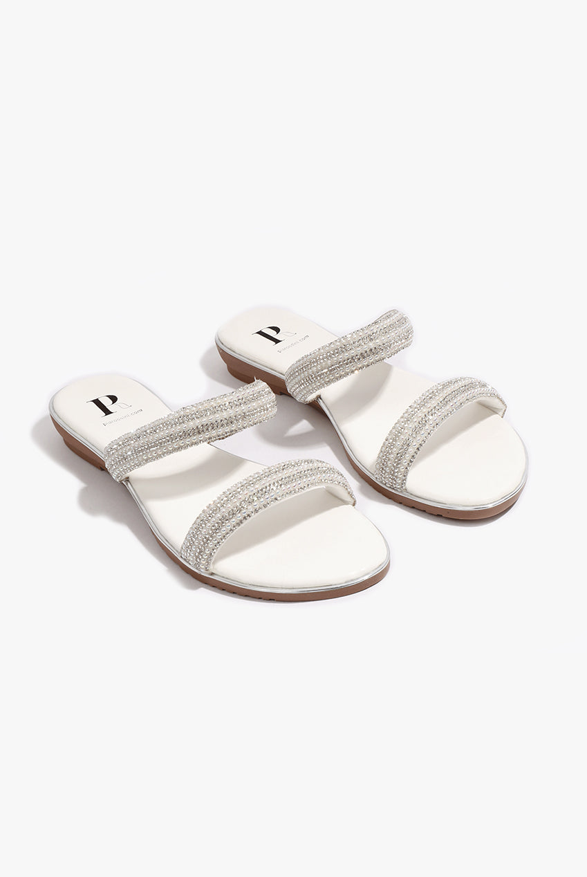 Kalippo Sandal - White KAL1108-MET002