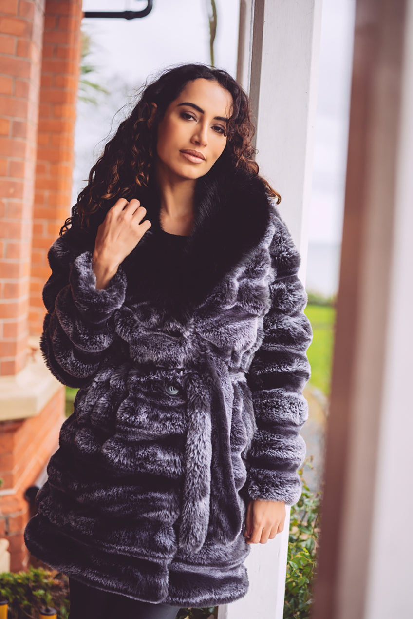 Keeva Coat - BlackGrey KEE001-BLA014