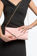 Pink Suede Envelope Clutch Bag by Aftershock London