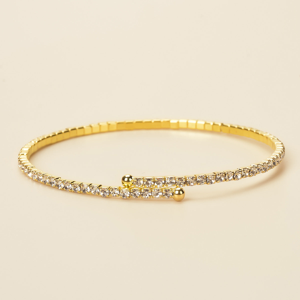 Rhinestone Wraparound Bracelet In Gold LBN08G