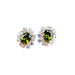 Last True Angel Oval Cubic Zirconia Surround Earring In Olive & Gold