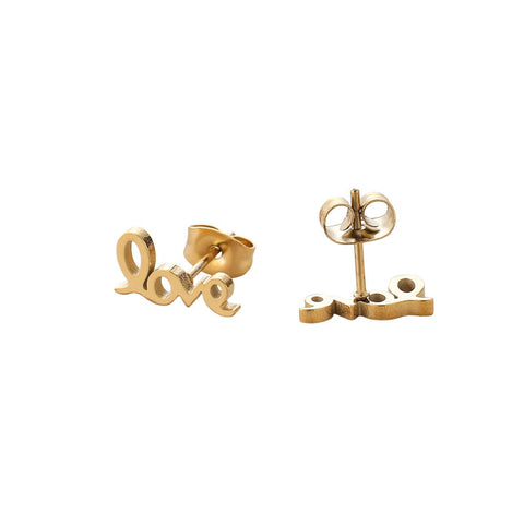 Last True Angel Love Stud Earring In Gold