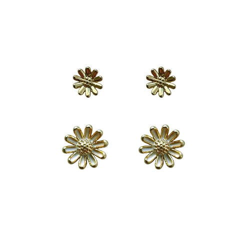 Last True Angel Double Daisy Earring In Gold