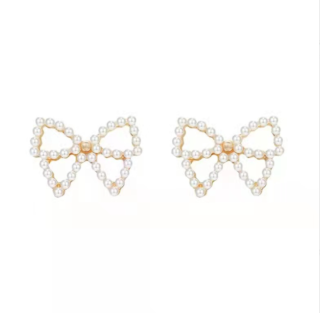 Pearl Bow Earrings LEU30G