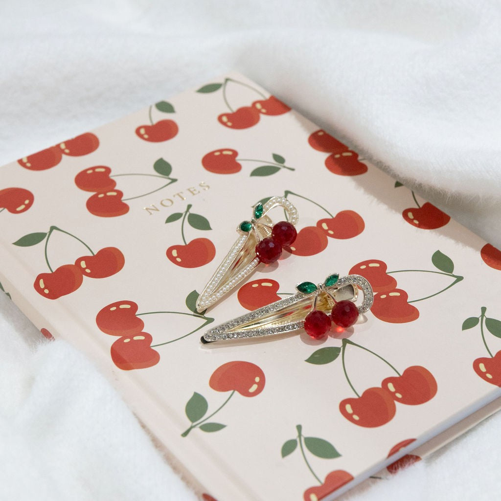 Cherries Rhinestone Hair Clip LHN295R