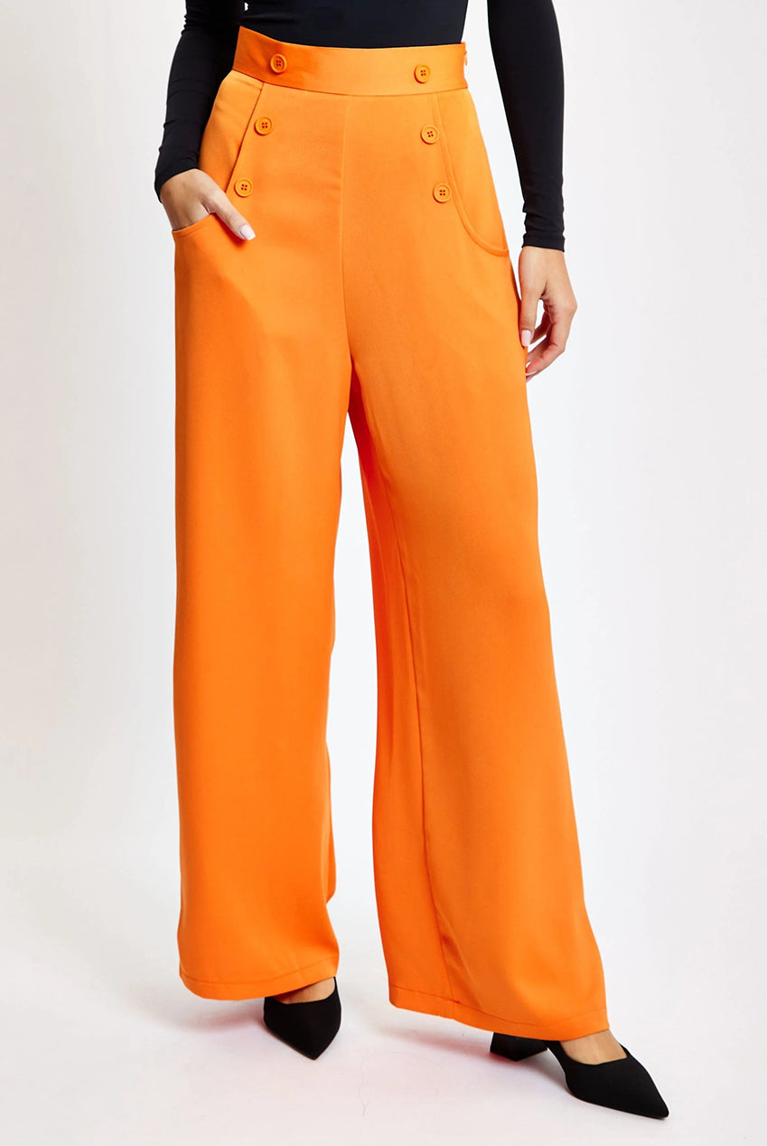 Orange Wide Leg Trousers LIQ23AW093