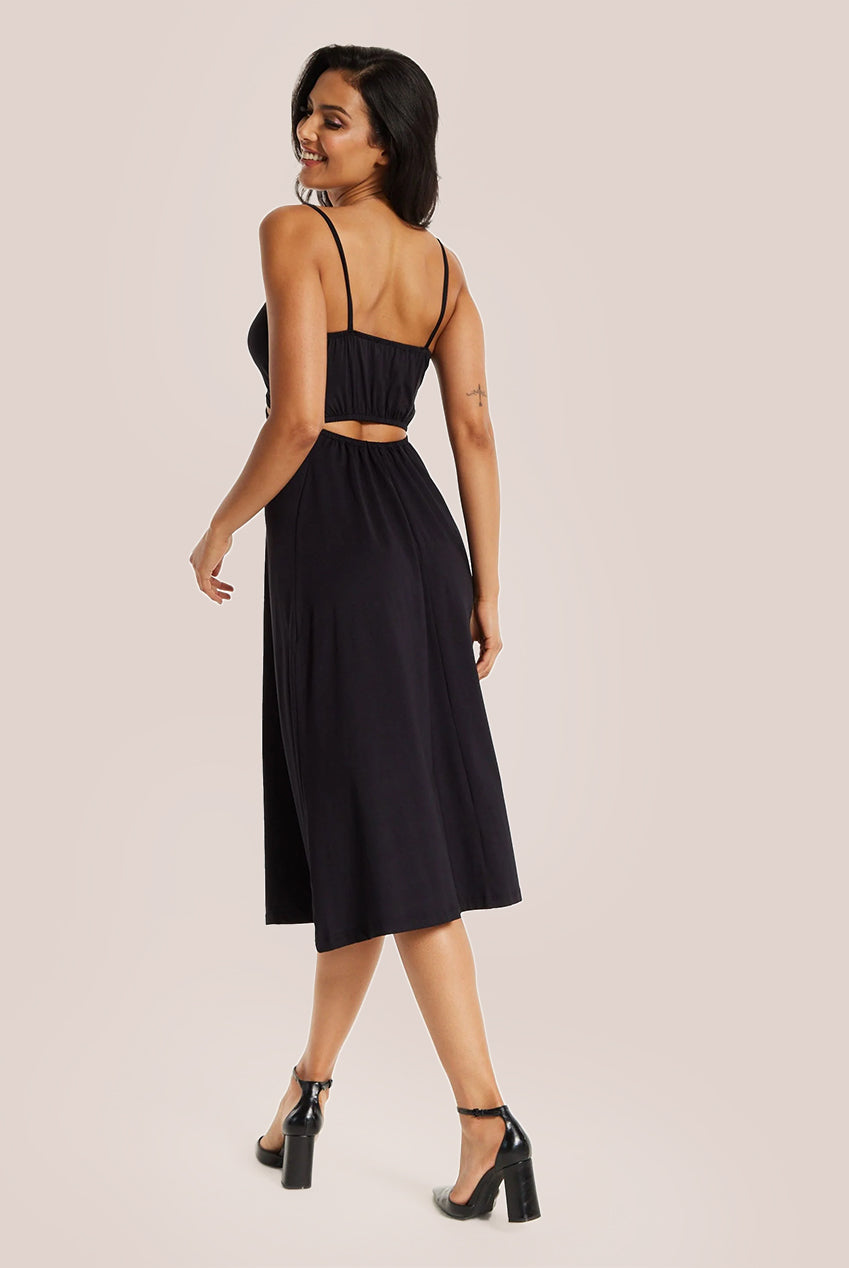 Black Cami Dress With Cut Out Details LIQTRDR2001