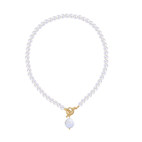 Pearl Choker With T Bar & Pearl Drop by Last True Angel