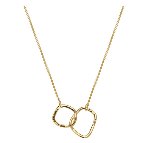 Linked Twin Hoop Necklace In Gold LNN13G