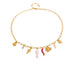 Last True Angel Chilli And Pearl Detail Charm Necklace In Gold