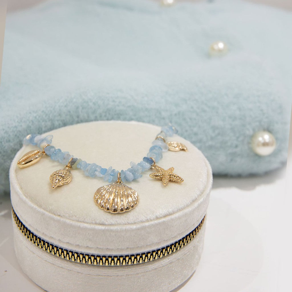 Beach Charm Drop Necklace In Gold LNQ02B