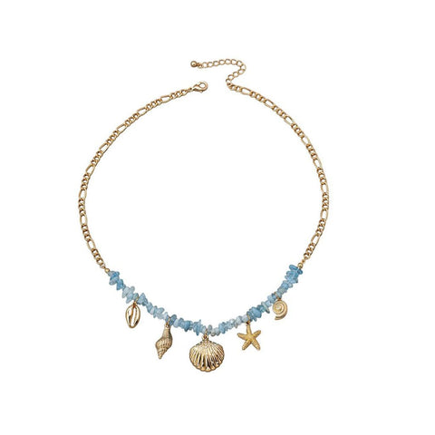 Last True Angel Beach Charm Drop Necklace In Gold