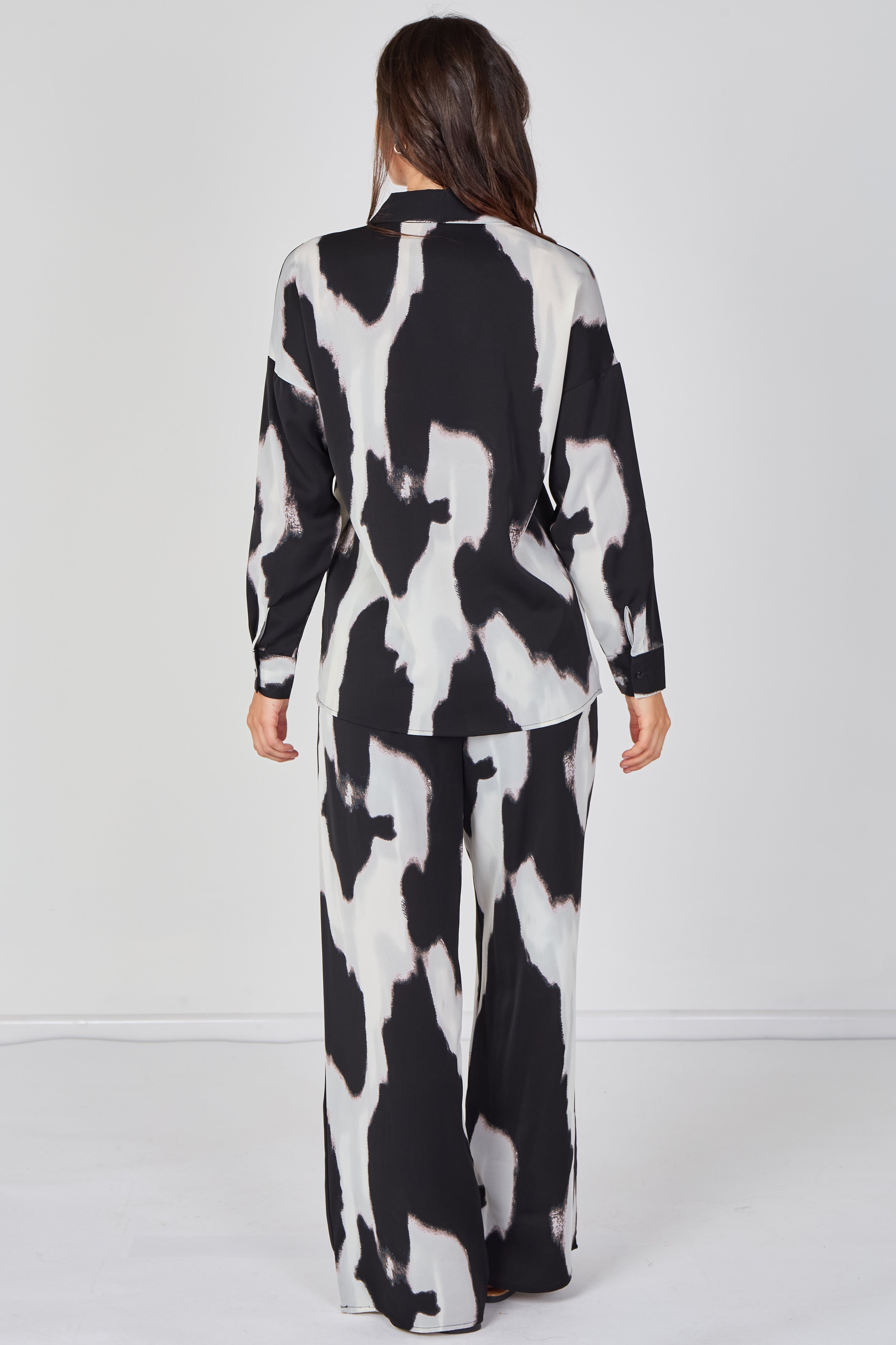 Black And Grey Abstract Print Co-ord Set LS-2268&2508-LE5