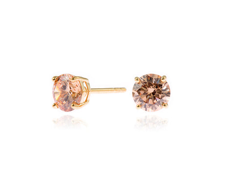 Lana 6mm Champagne Earrings by Cachet London