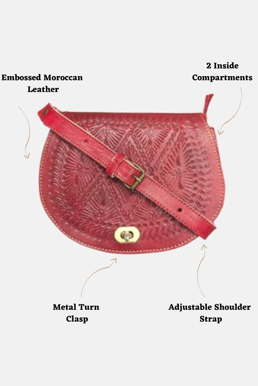 The Temara Embossed Saddle Bag In Red 2013