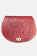 The Temara Embossed Saddle Bag In Red by Berber Leather