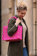 Moroccan Geometric Print Fabric Tote Bag In Pink by Berber Leather
