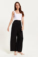 High Waist Black Animal Print Wide Leg by Liquorish