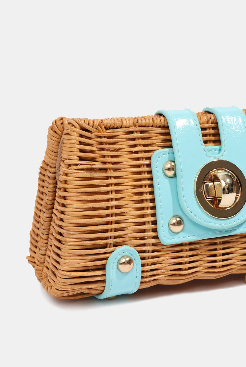 Lulu Clutch Bag - Pale Turquoise LUL001-BLU015