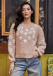 Beige Jumper With White Embroidered Flowers by Angeleye