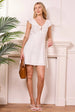 Broderie Top Babydoll Mini White Dress by Angeleye