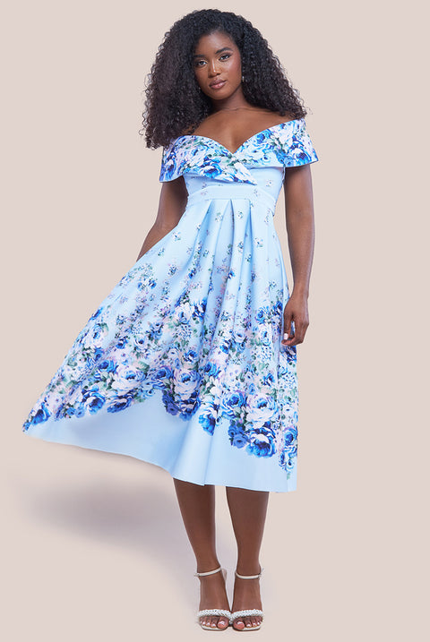 Off the shoulder Floral Dresses Goddiva