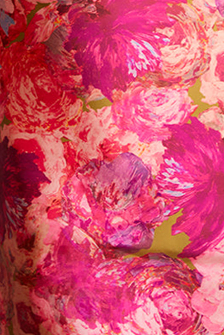 Petite Bandeau Sweetheart Floral Wrap Detail Dip Hem Dress In Pink MO0014PPI