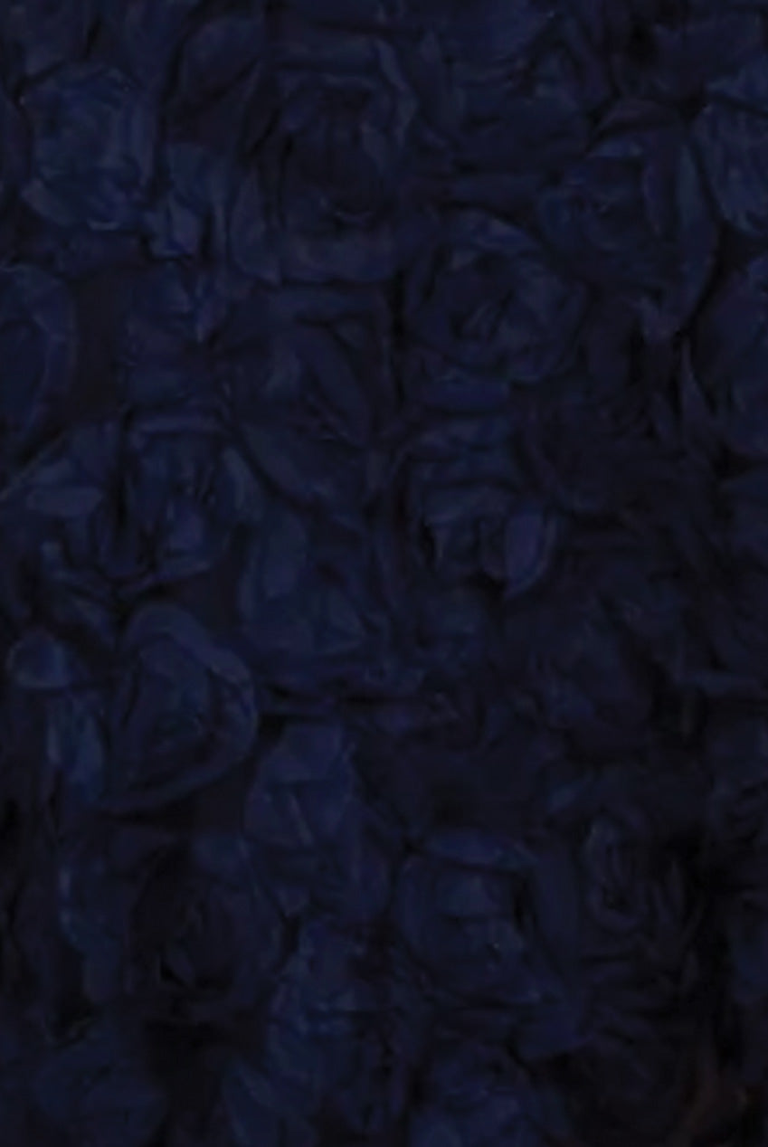 3D Floral Dip Hem Dress In Navy MO2415NB