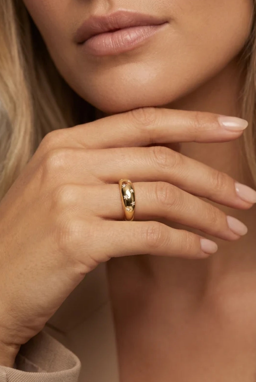 Moissanite Star Dome Ring 697