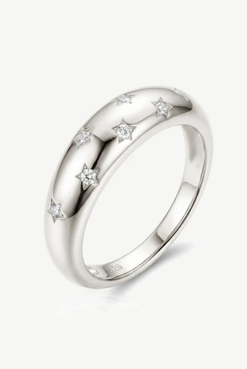 Moissanite Star Dome Ring 697