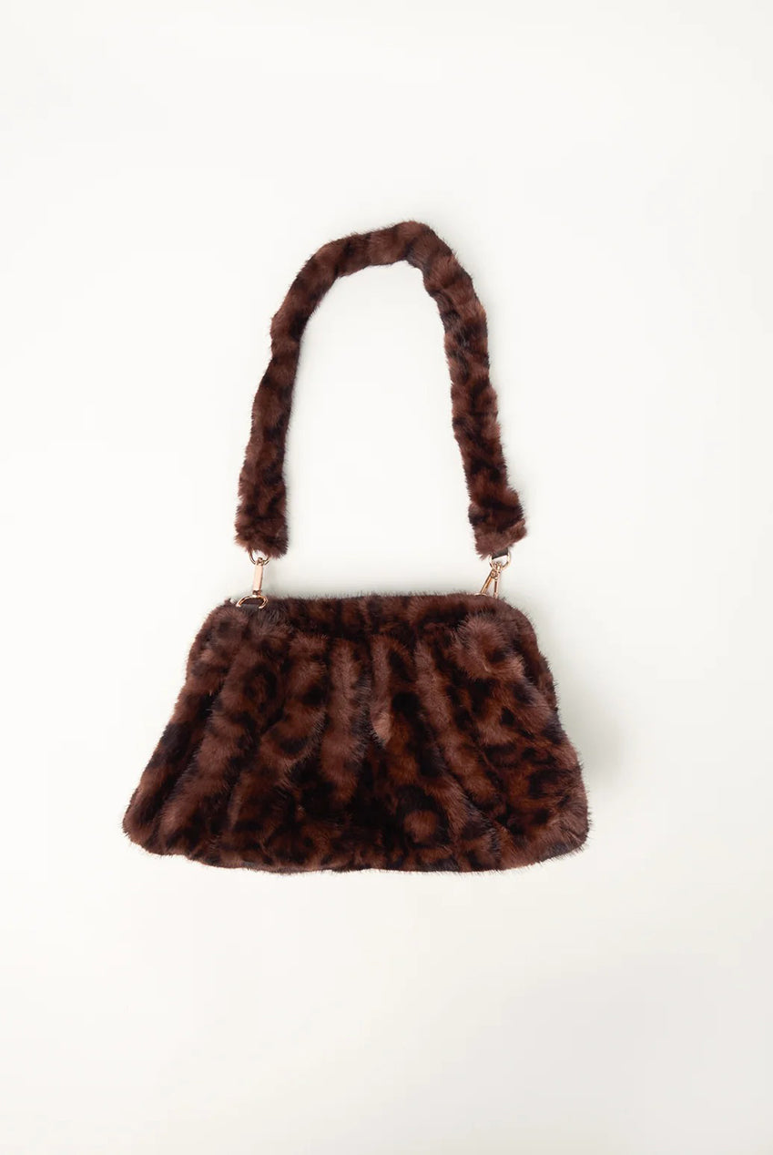 Plush Faux Fur Leopard Print Detachable Shoulder Bag NB261303058