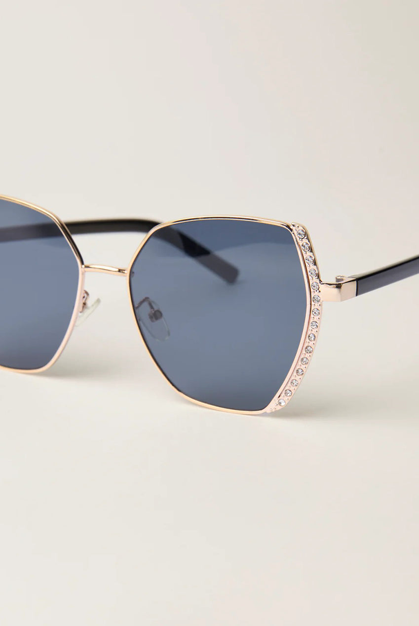 Gold Side Frame Oversized Sunglasses NL257350080