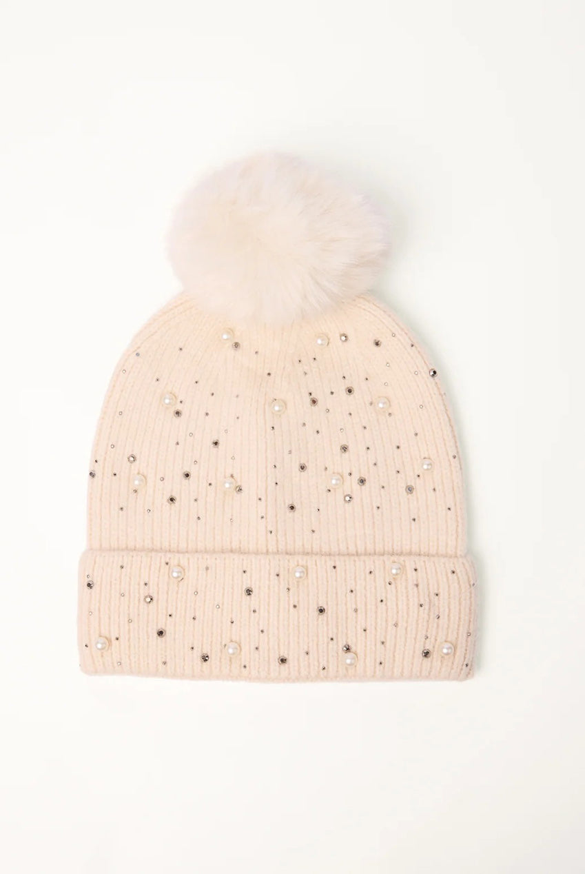 Rhinestone Pearl Beanie NB261578013