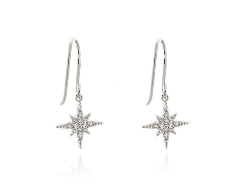 North Star Silver French Wire Earrings by Cachet London