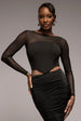 Scuba Crepe And Mesh Lace Up Corset Top - Black by Goddiva