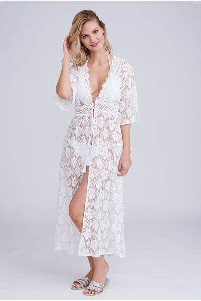 White - Ola Maxi Kimono - White by Pia Rossini
