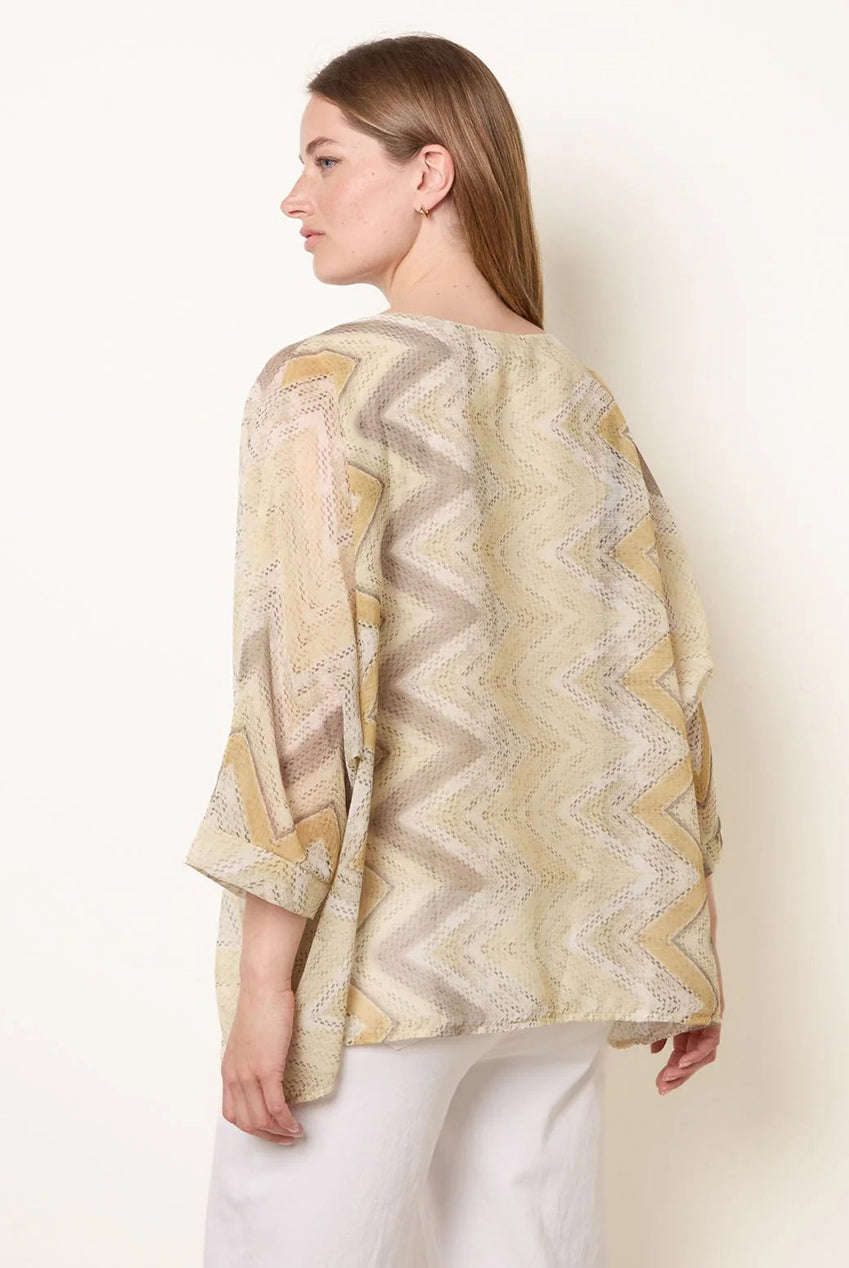 Zig Zag Round Neck Oversized Top BV6216IT178