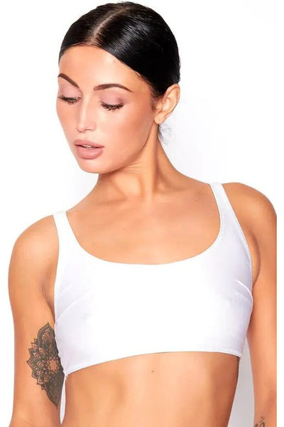 White - Bikini Crop Top In White by Maribela