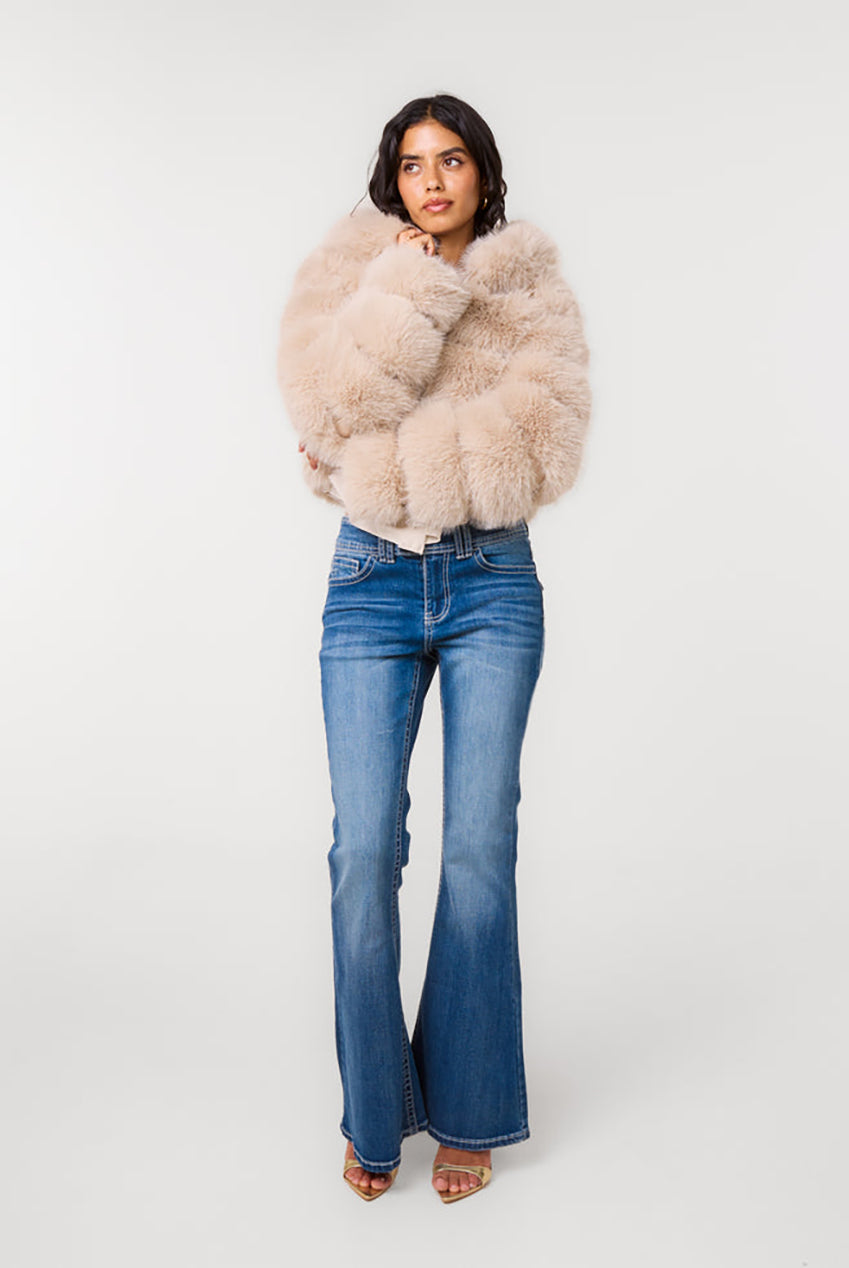 Hooded Pelted Fur Jacket PV261100039