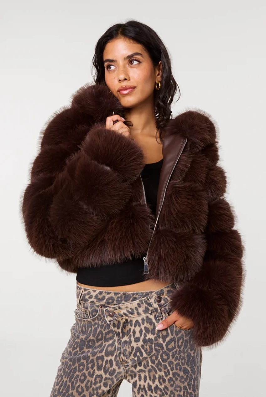 Hooded Pelted Fur Jacket PV261100030