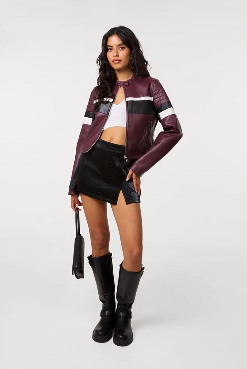 Cropped Motocross Biker Jacket PV261107901