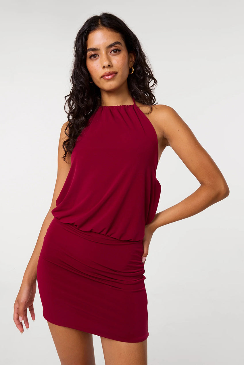 Jersey Waist Halterneck Dress PV6756IT034