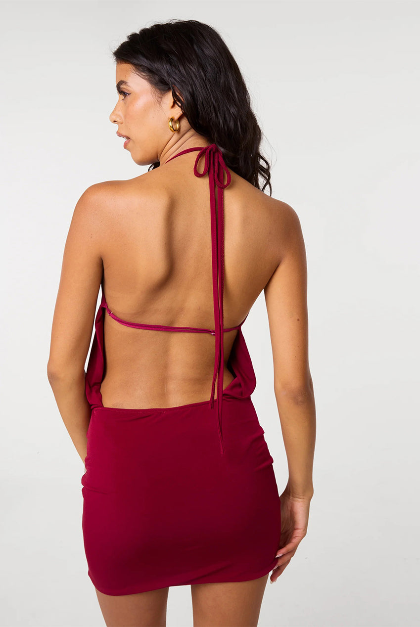 Jersey Waist Halterneck Dress PV6756IT034