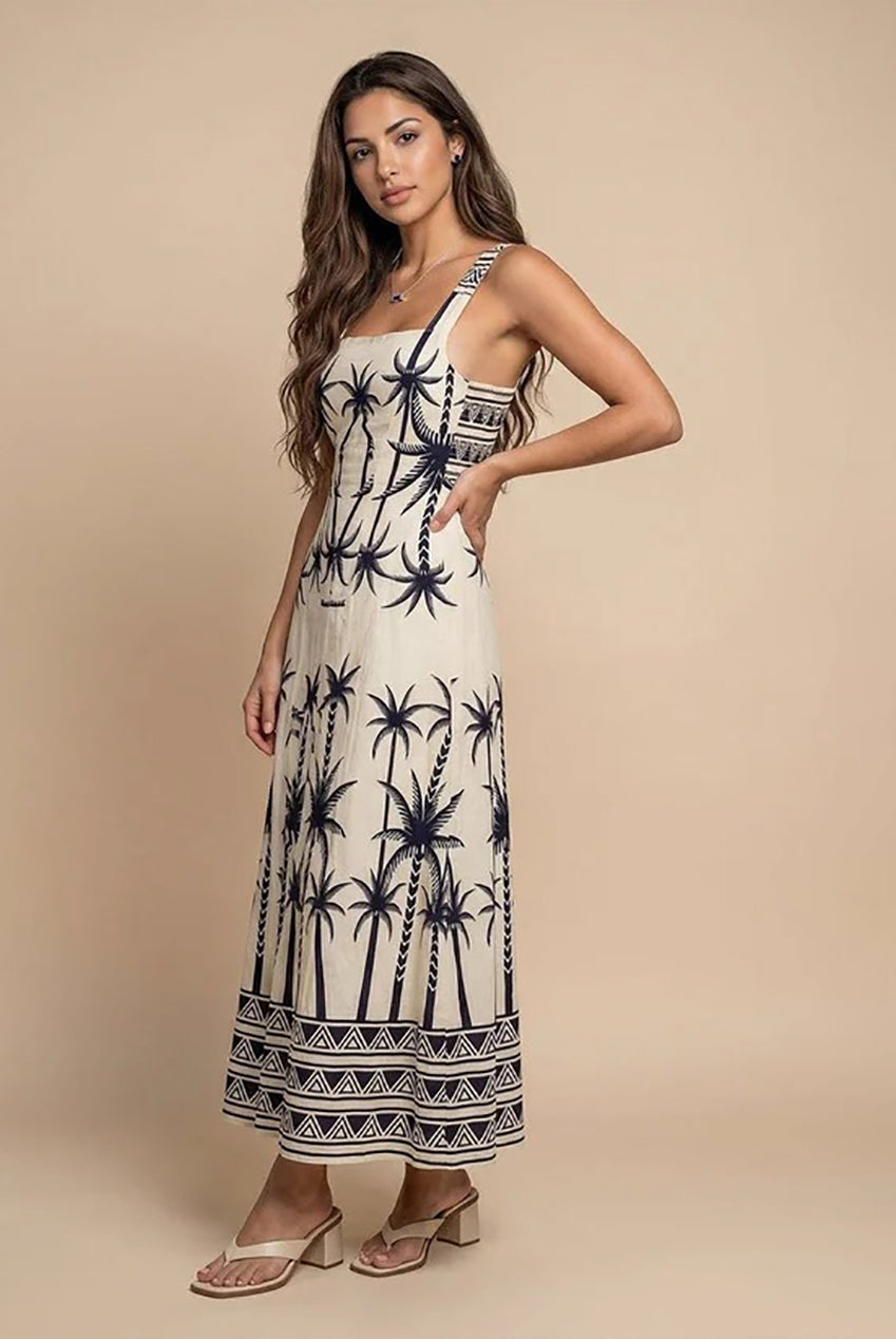 Boarder Print Maxi Dress 40DRS38689