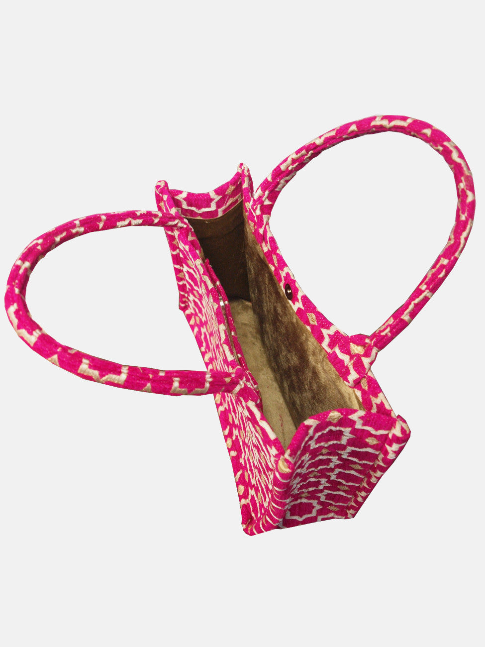 Moroccan Geometric Print Fabric Tote Bag In Pink 8003